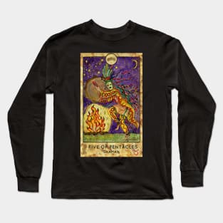 Five Of Pentacles. Minor Arcana Tarot Card Design. Long Sleeve T-Shirt